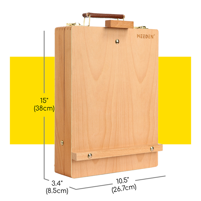MEEDEN Solid Beech Wood Tabletop Easel, Art Easel with Storage-HBX-3