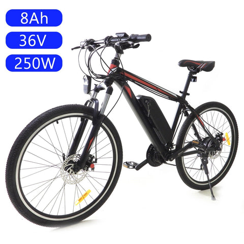 24 Speed 26" Adult Electric Mountain Bike 250W 36V 7.5-8AH Bicycle MTB E-bike USA Stock