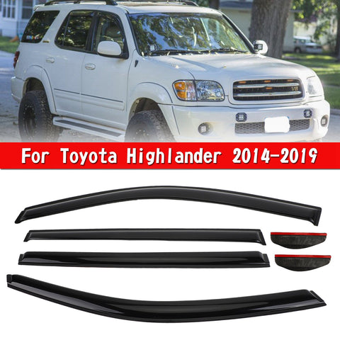 Kit visiera parapioggia per finestrino auto da 6 pezzi per Toyota Highlander 2014-2019 Generico