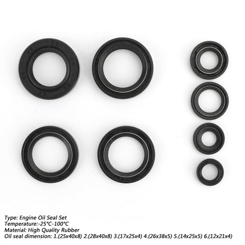 Engine Oil Seal Kit Fit for Yamaha DT125 DT175 MX125 MX175 IT175 YZ125 1974-1983 Generic