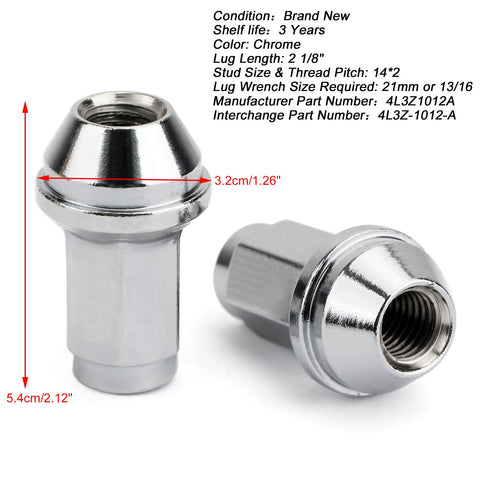 24pcs 14x2 Stainless Lugs Nuts For Ford F150 Expedition Lug 4L3Z-1012-A