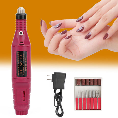 Electric Nail File Art Drill File Acrylic Manicure Pedicure Portable Machine Kit