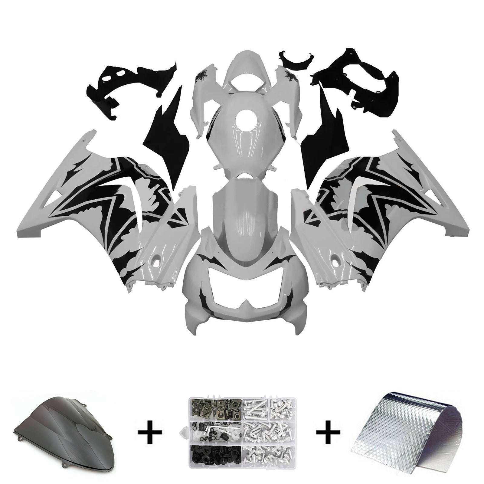 Kawasaki EX250 Ninja250R 2008-2012 Fairing Kit Bodywork Plastic ABS