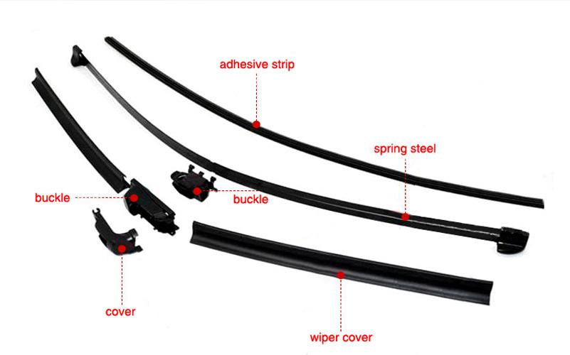 24'' & 19'' Windshield Wiper Blades All season Bracketless High Quality