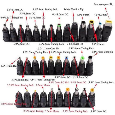 Universal 34 Tips Charger Power Supply Adapter Plug Jack Set for Laptop Notebook