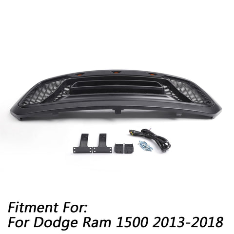 Ram 1500 2013-2018 Grill ABS Honeycomb Bumper Grill Mesh Rebel Style BLK