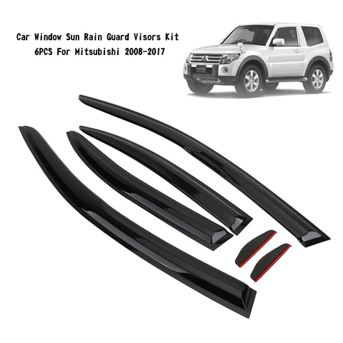 Car Window Sun Rain Guard Visors Kit 6PCS For Mitsubishi Lancer 2008-2017 Generic