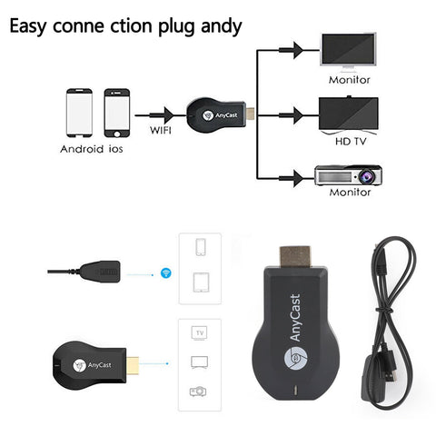 4K AnyCast M9 Plus HDMI Media Player TV Cast Stick WIFI Receptor Dongle