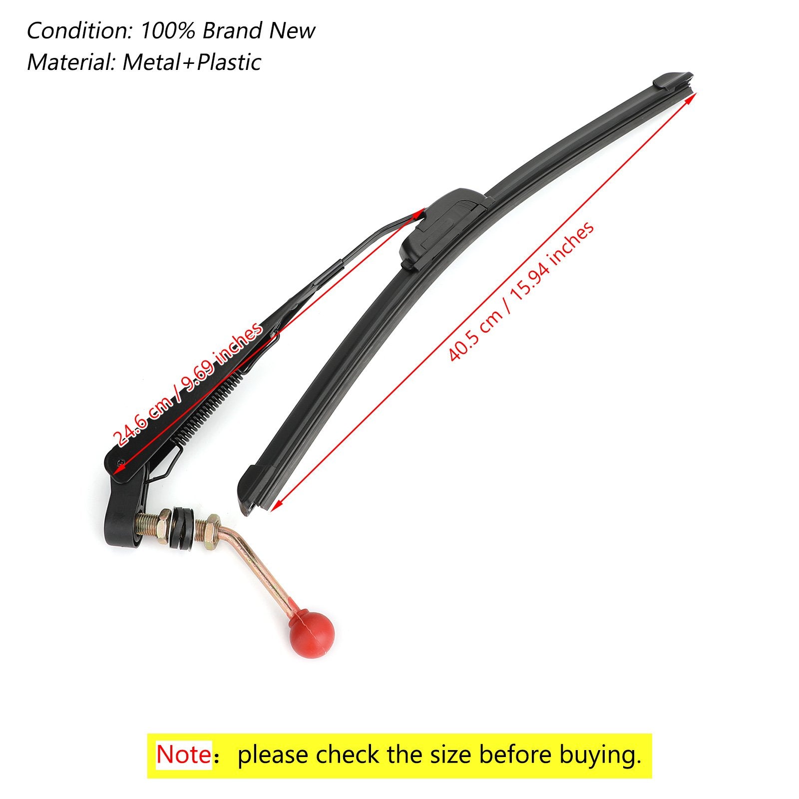 UTV Manual Hand Operated Windshield Wiper Rubber Blade for Can am Polaris Ranger Generic CA Market