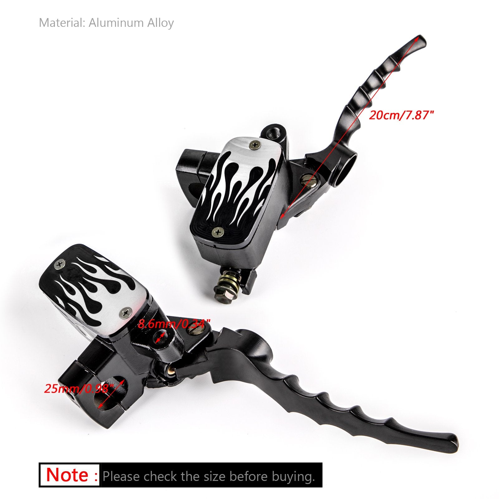 1'' Universal Motorcycle Skull Hydraulic Brake Master Cylinder Clutch Levers Generic