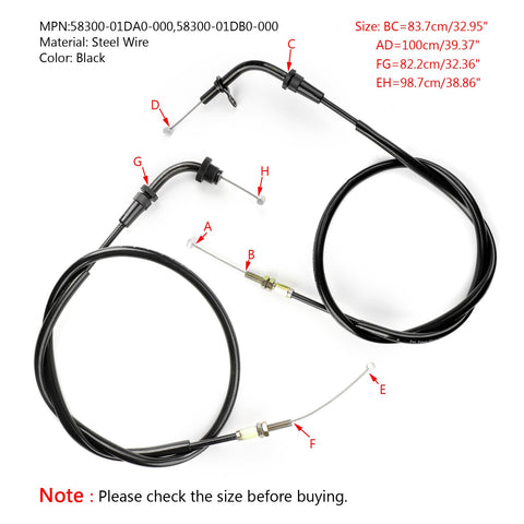 Motorcycle Throttle Cable For Suzuki 58300-01DA0-000 GS500 GS500F 2001-2009