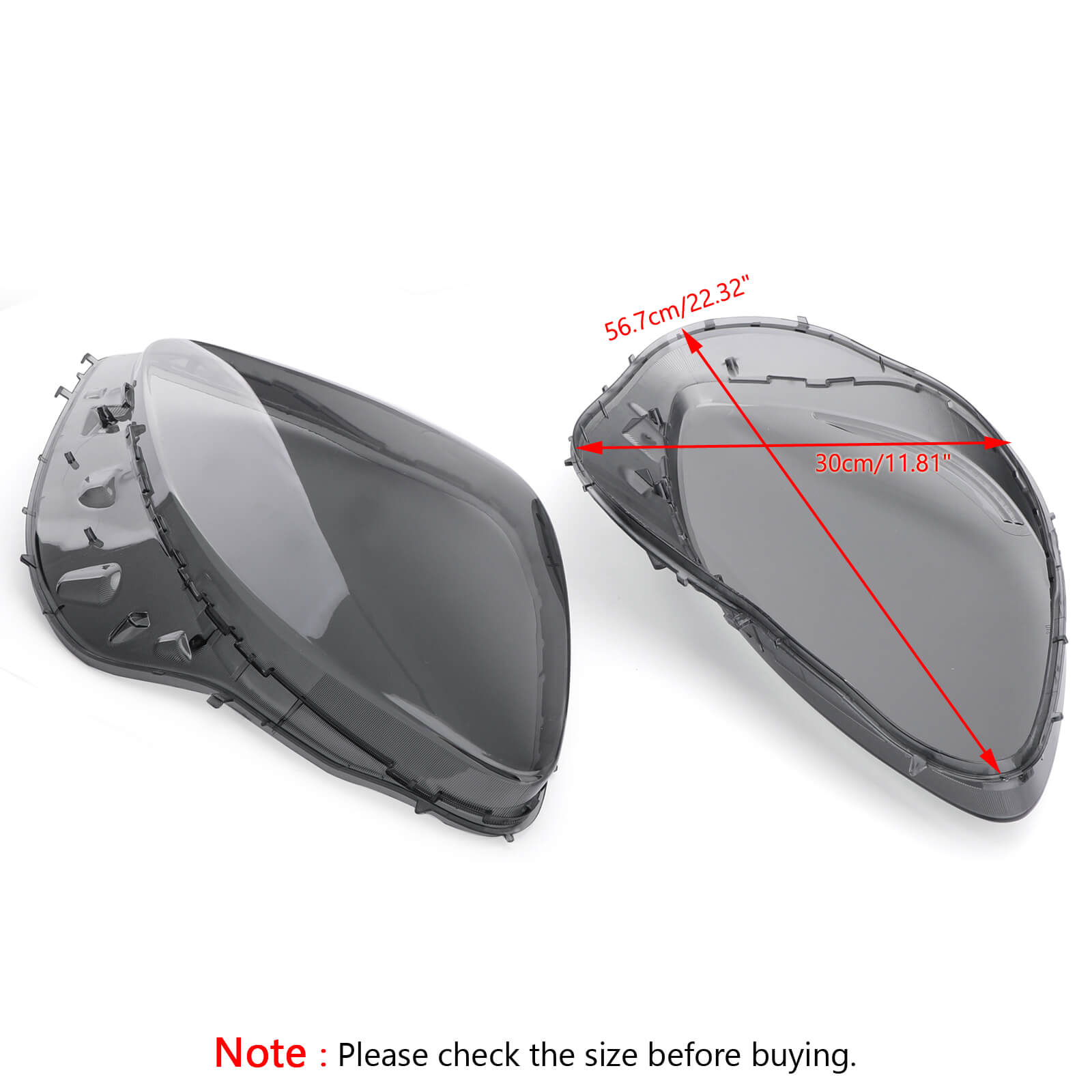 Headlight Replacement Headlight Lens Driver Passenger L+R PAIR Smoke For 05-13 C6 Corvette