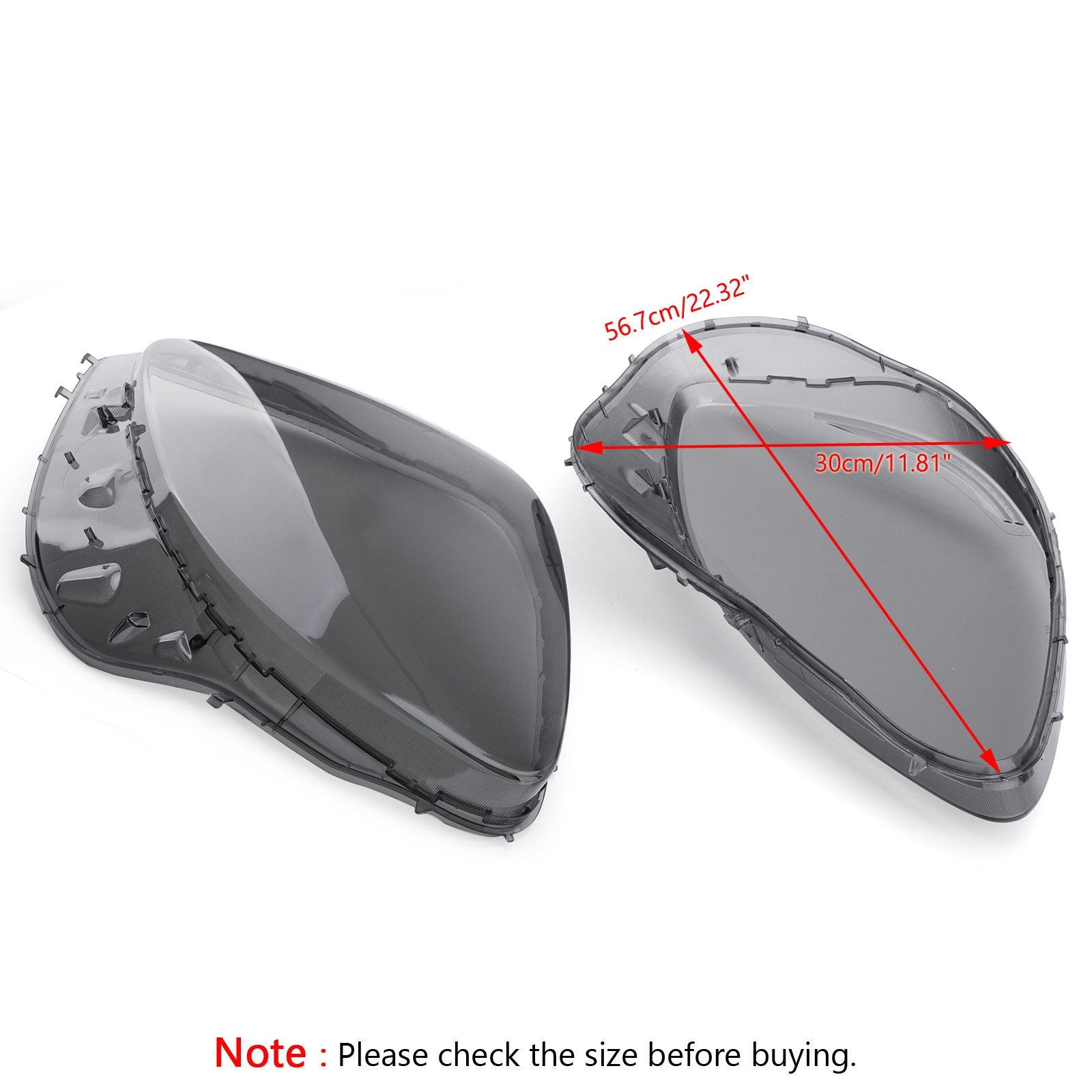 Smoke Headlight Lens Replacement & Black Gaskets Trim Kit For 05-13 C6 Corvette