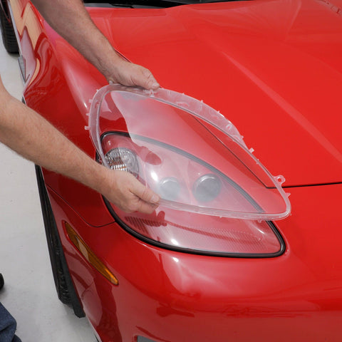 Reemplazo de lentes de faros delanteros y kit de ajuste de juntas negras para Corvette C6 genérico 2005-2013