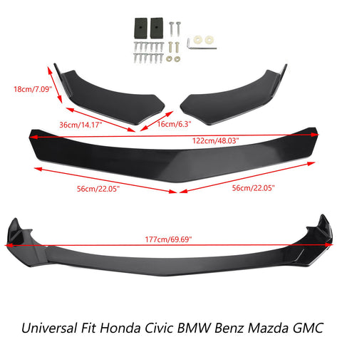 Front Bumper Lip Body Kit Spoiler For GMC Honda Civic BMW Benz Mazda USA
