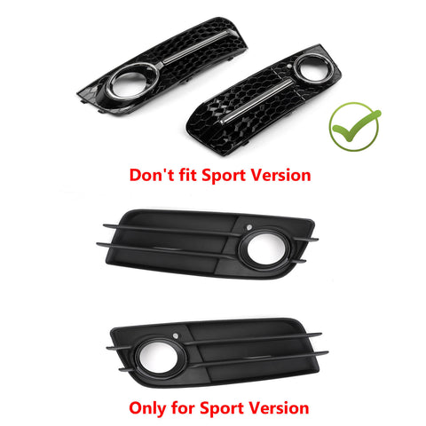 A4 B8 2009-2011 A4 LH クローム ハニカム フォグライト カバー グリル 交換用グリル 汎用