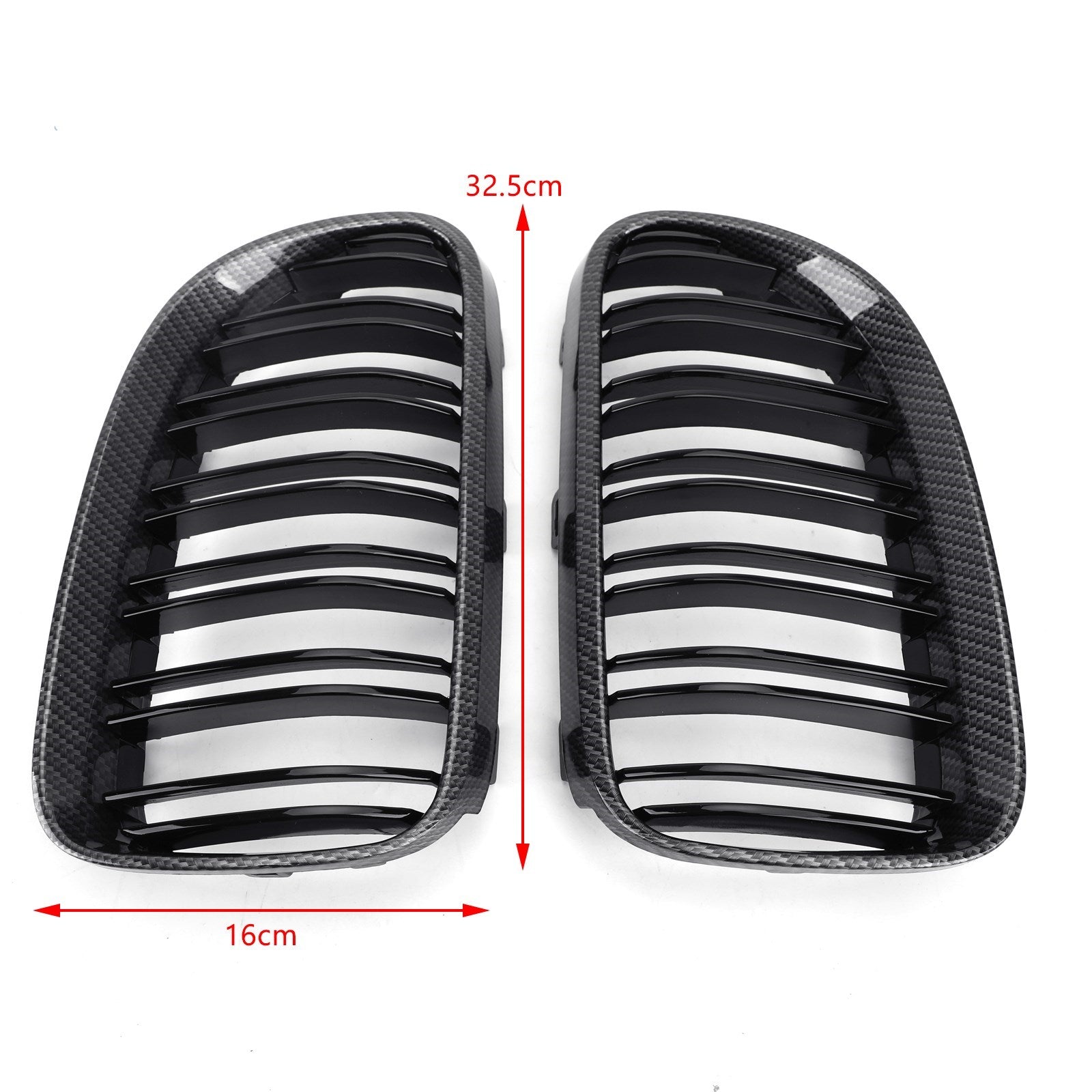 Double Line Kidney Front Grille Carbon Black For BMW E92 E93 LCI 2 Doors (11-14) Generic