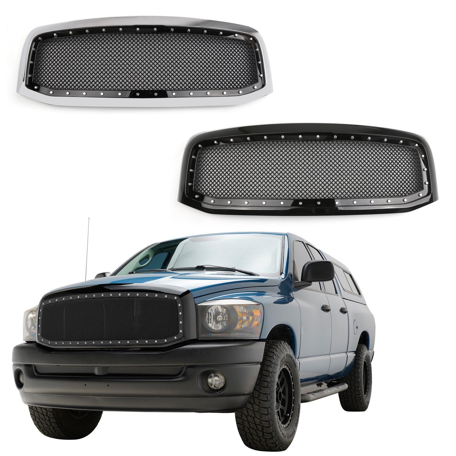 2006-2008 Ram 1500 2500 3500 Mesh Style Front Hood Grill Replacement Grille Generic
