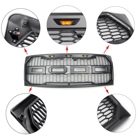 Front Bumper Hood Grille For Ford F150 2009-2014