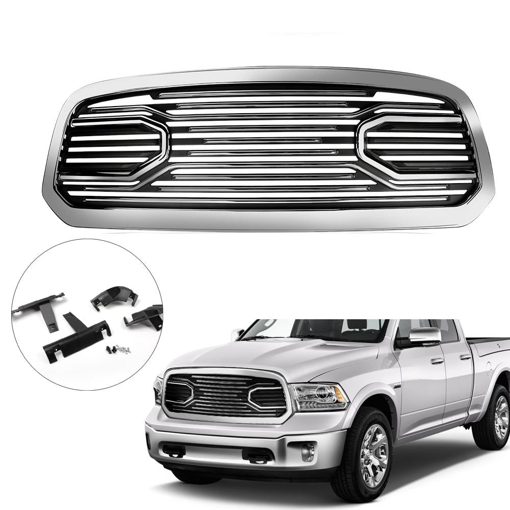 Ram 1500 2013-2018 Big Horn Chrome Packaged Grill Replacement Grille+ Chrome Shell Generic