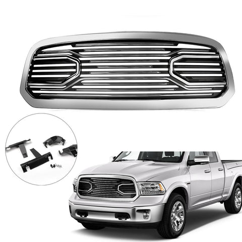 Big Horn Chrome Packaged Grille+ Chrome Shell For 2013-2018 Ram 1500