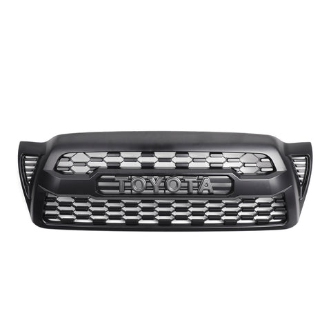 Tacoma 2005-2011 Front Bumper Hood Grille Grill Replacement With TOYOTA letter Matte Black Generic