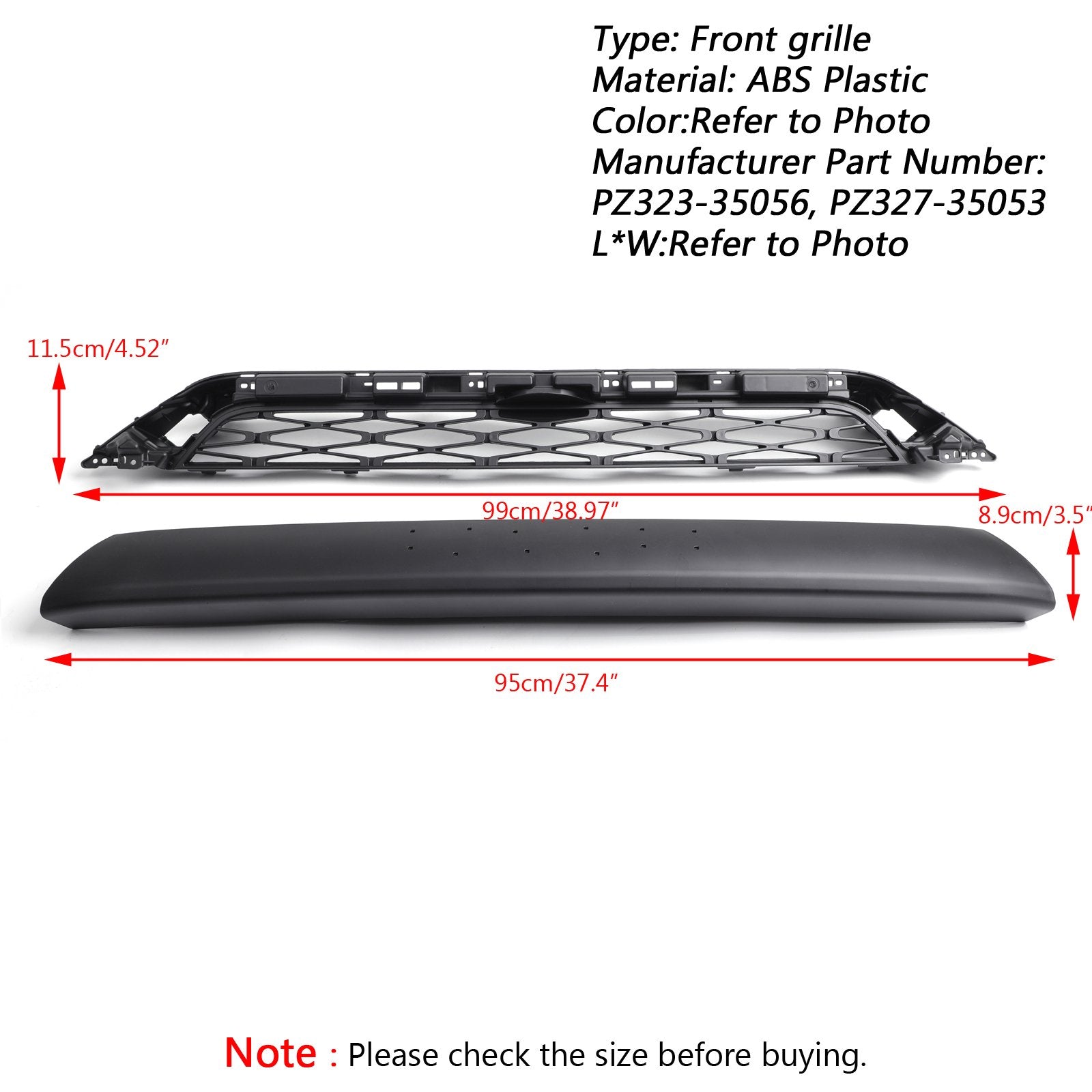 4Runner TRD PRO 2014-2019 Toyota 2 Piece Front Bumper Grill Replacement Grille Generic