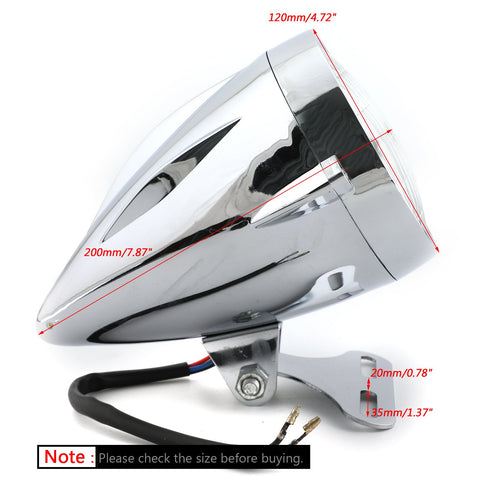 Bullet Headlight Lamp 4 3/4 Motorcycle For Harley Chopper Bobber Custom