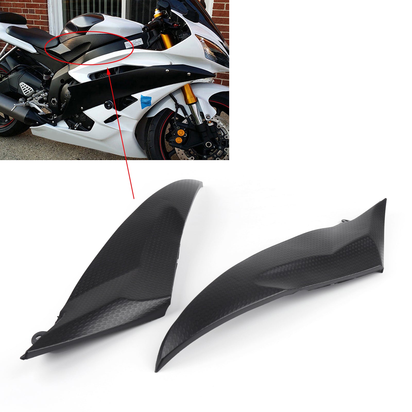 Tank Side Fairing Panel Gas Tank Cover For Yamaha 2006 2007 YZF R6 2006-2007 Generic