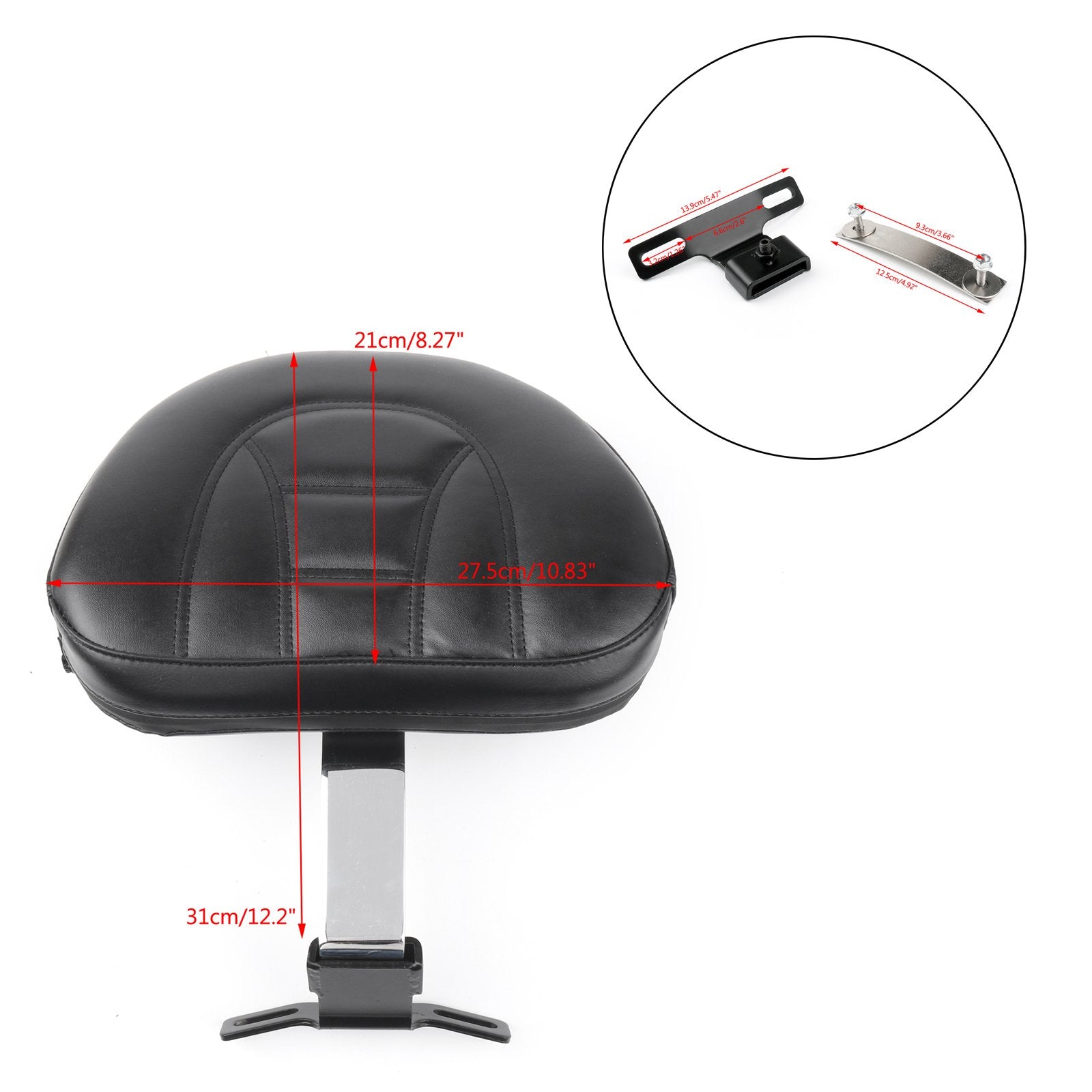Adjustable Driver Rider Backrest Pad For 07-2019 Fatboy Heritage Softail FLSTF Generic CA Market