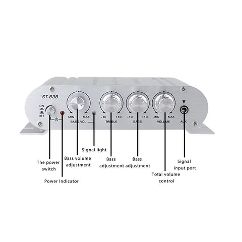 2.1 Channels 400W Hi-Fi Auto Stereo 12V Car Audio Amplifier MP3 Radio Booster