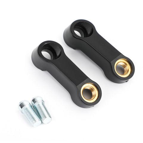 オートバイミラーエクステンダーライザー延長ブラケットブラック10mm M10ホンダに適合汎用