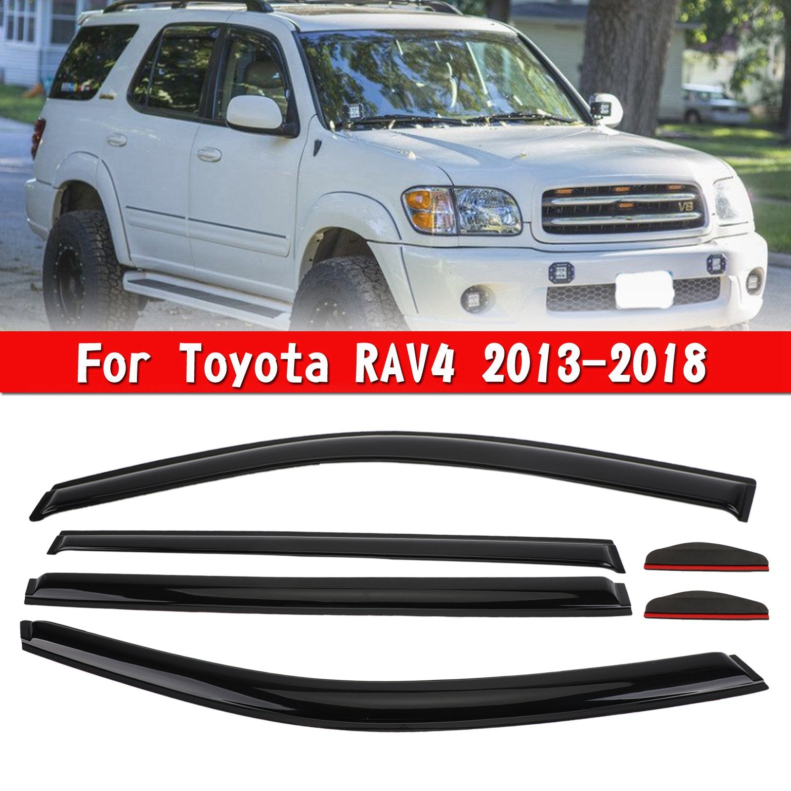 Toyota RAV4 2013-2018 Car Window Sun Rain Guard Visors Kit 6PCS