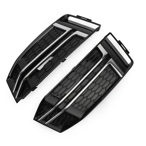 Pair Front Fog Light Cover fit AUDI A4 B9 S-LINE 2016-2018 Bumper Grille