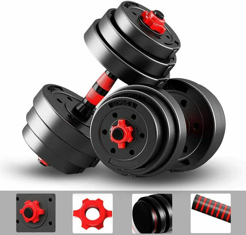 40KG Barbell & Dumbbell Set Pair Gym Body Building Free Weights Plates