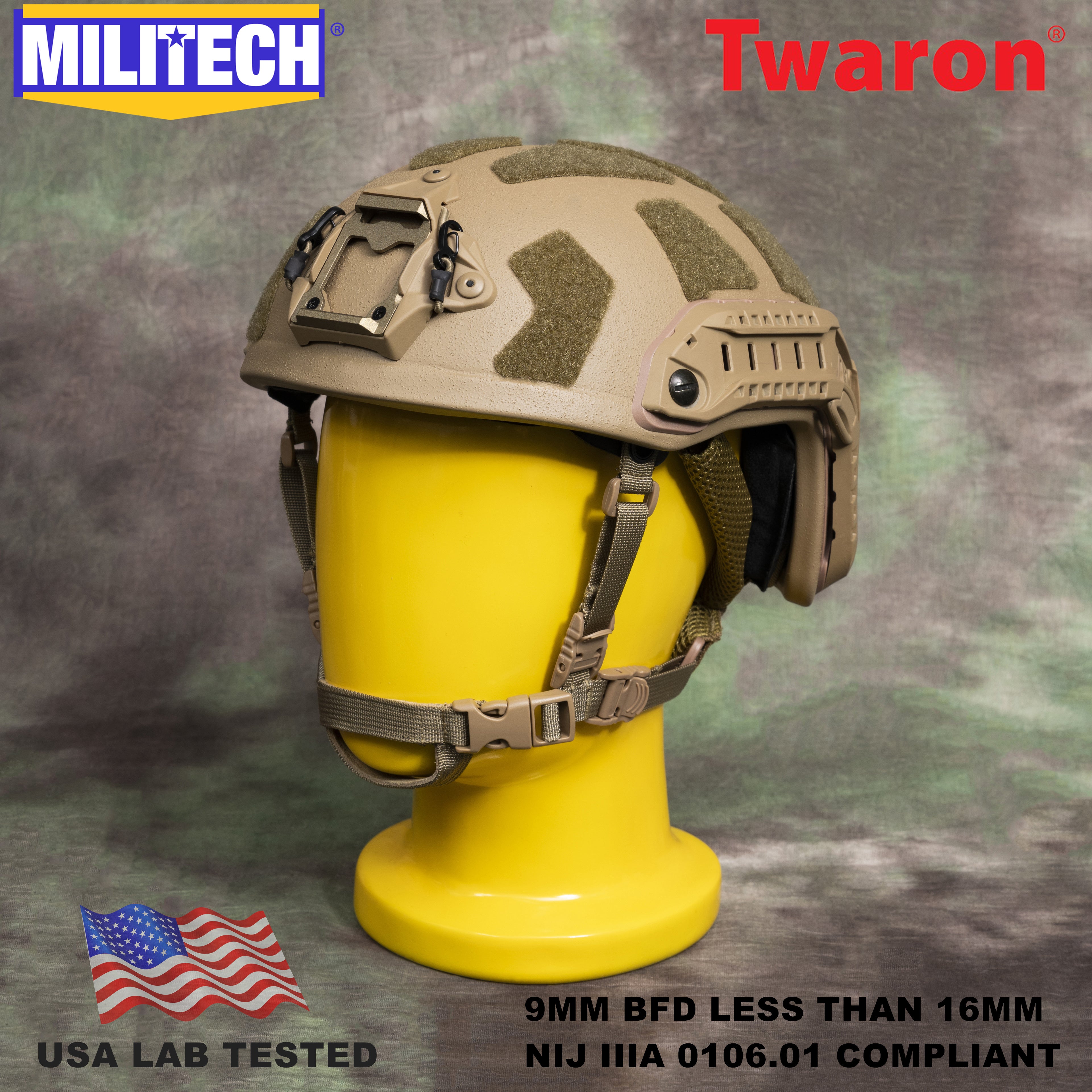 MILITECH? SUPER HIGH CUT NIJ IIIA SF BALLISTIC HELMET WITH DELUXE LINER