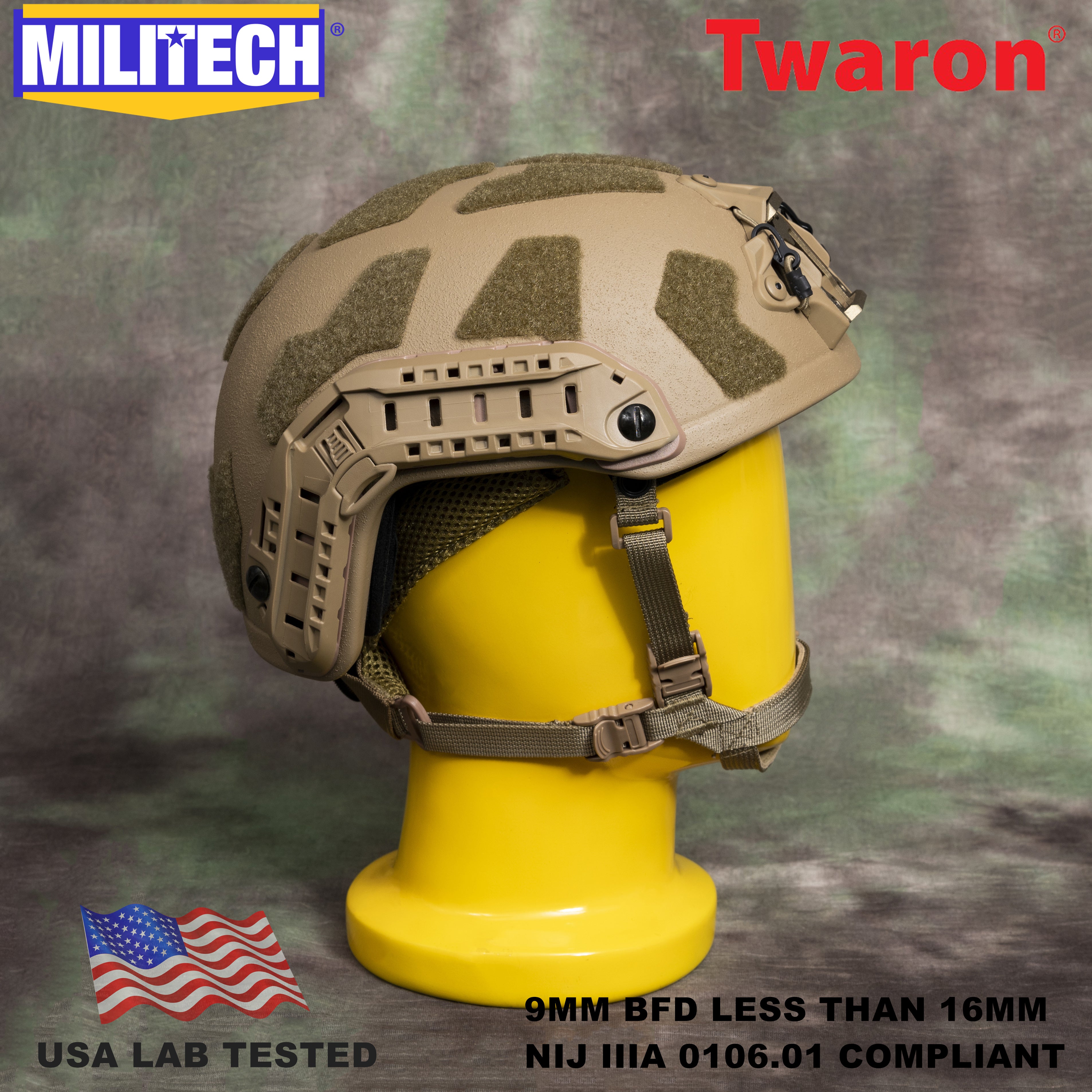 MILITECH? SUPER HIGH CUT NIJ IIIA SF BALLISTIC HELMET WITH DELUXE LINER