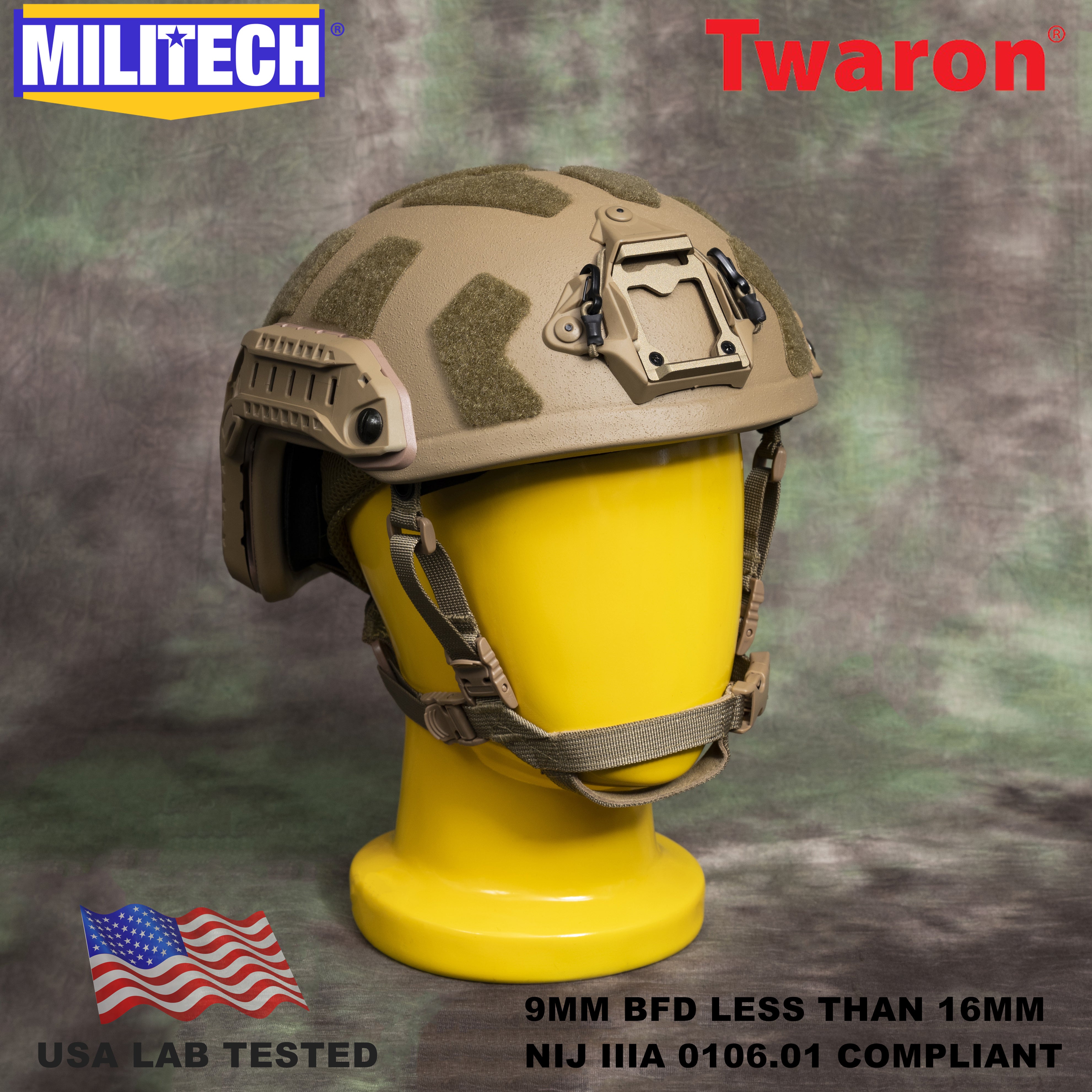 MILITECH? SUPER HIGH CUT NIJ IIIA SF BALLISTIC HELMET WITH DELUXE LINER