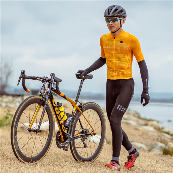 souke sports, souke cs1122, cycling jersey, 2022 bike jersey, orange cycling jersey
