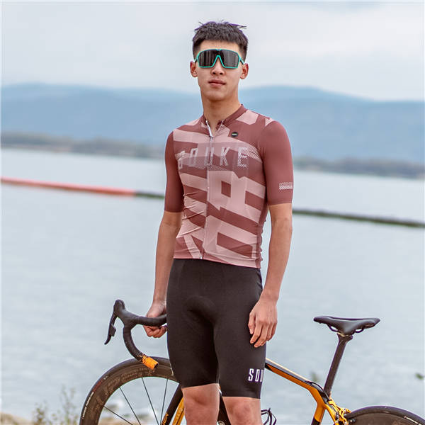 souke sports, souke cs1122, cycling jersey, 2022 bike jersey, brown cycling jersey