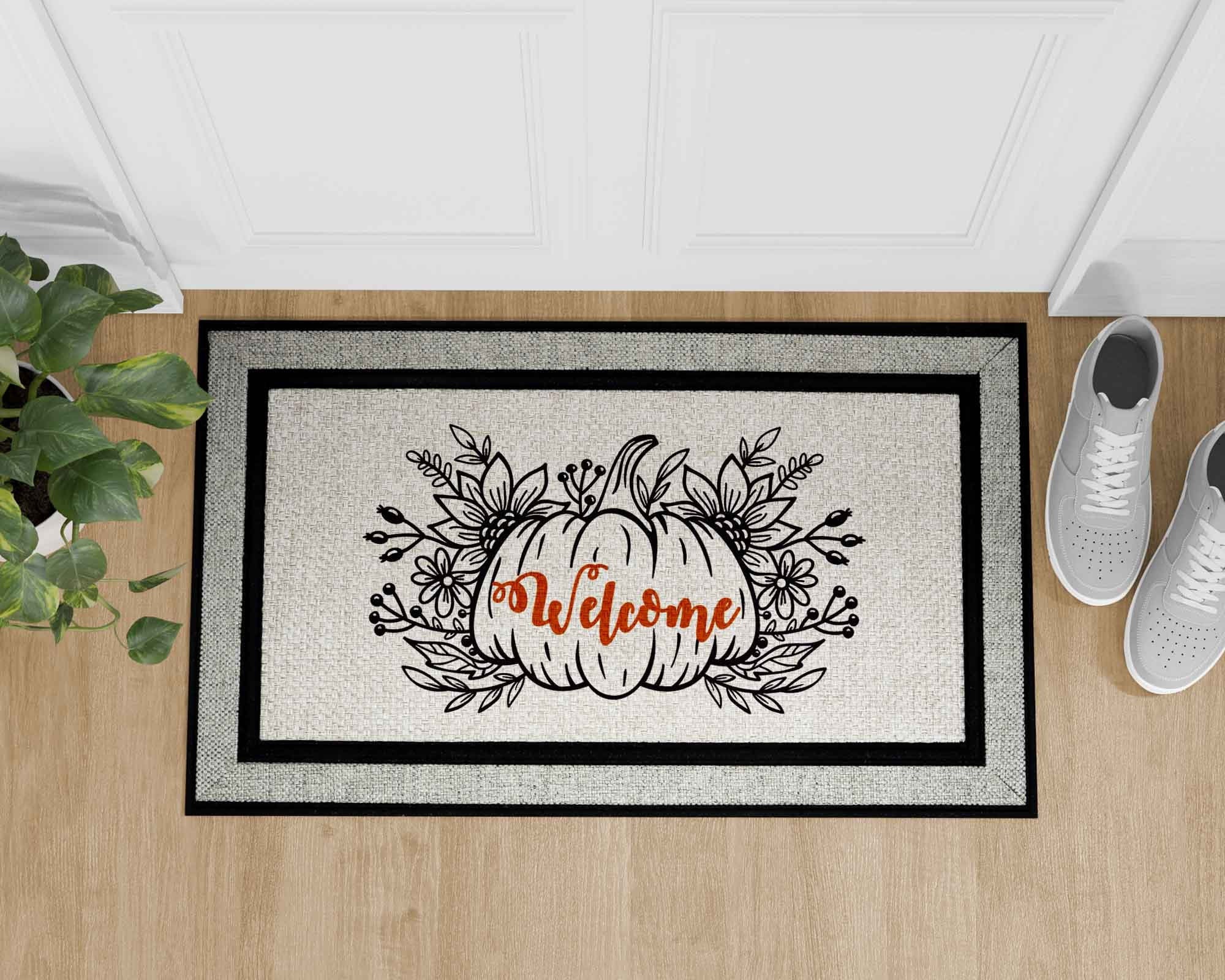 Personalized Doormat | Custom Door Mats | Pumpkin Welcome