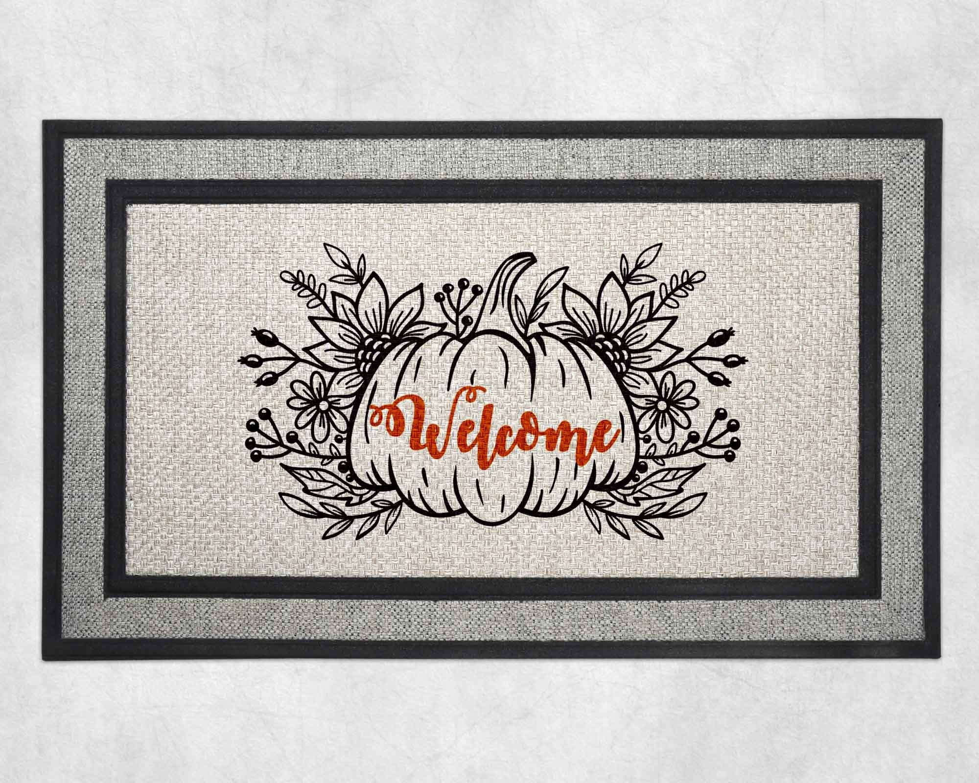 Personalized Doormat | Custom Door Mats | Pumpkin Welcome