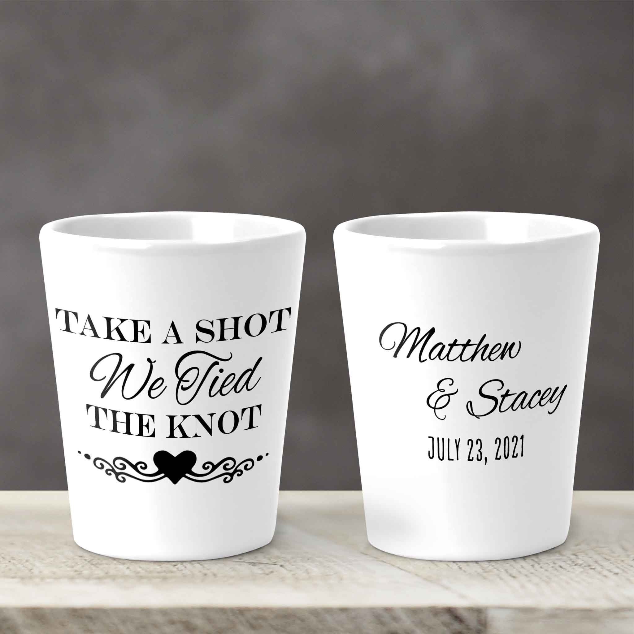 Custom Shot Glass | Personalized Shot Glass | We Tied the Knot