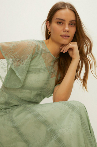 Delicate Lace Maxi Wear in Sage