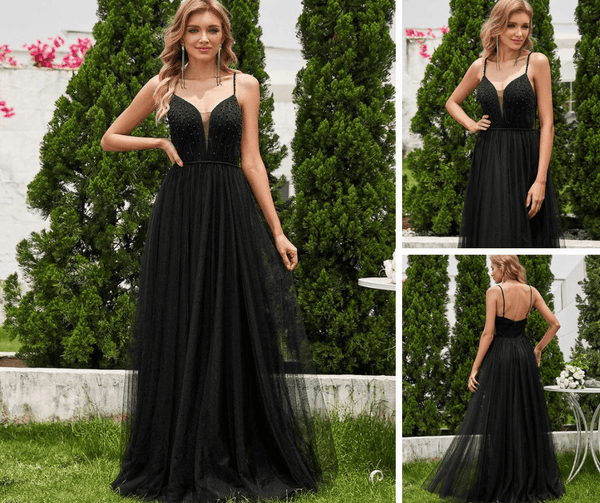 V-Neck A-Line Wedding Dress featuring Delicate Pearl Accents