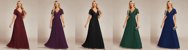 Ever-Pretty Glittery Formal Wedding Guest Dress with Empire Waist
