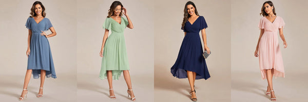 Ever-Pretty Chic Pleated Chiffon Wedding Guest Dress