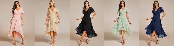 Ever-Pretty A-Line Midi Chiffon Wedding Guest Dress