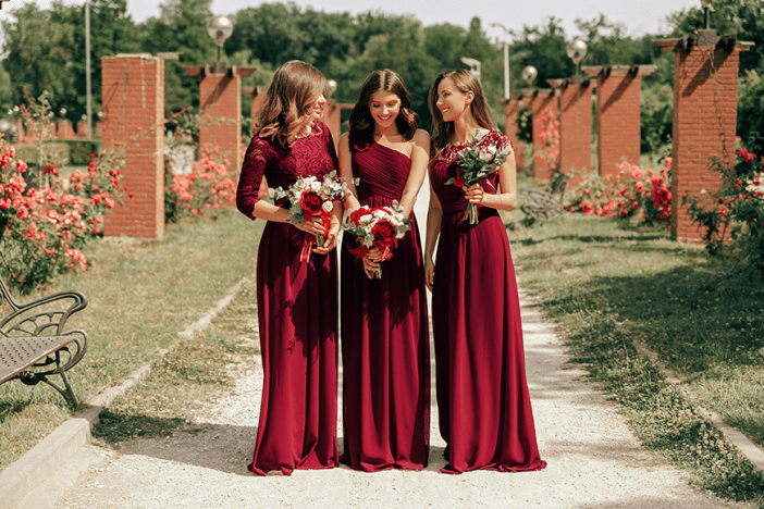 Plus Size Burgundy Bridesmaid Dresses