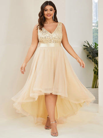 gold wedding guest dresses for plus size